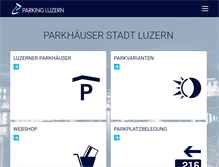Tablet Screenshot of parking-luzern.ch